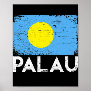 Póster Bandera de Palau Hombres Mujeres Niños Patriotas