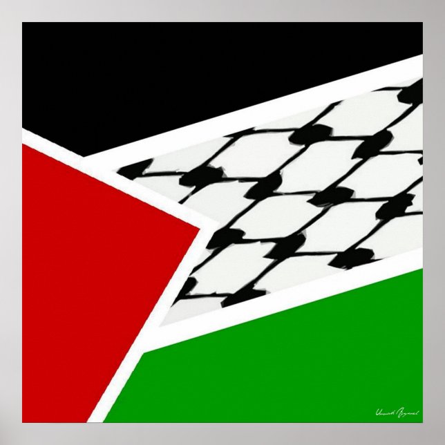 Póster Bandera de Palestina Keffiyah (Frente)