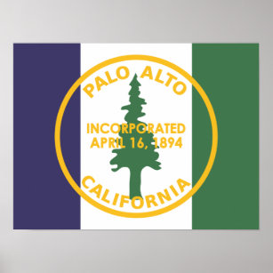 Póster Bandera de Palo Alto, California