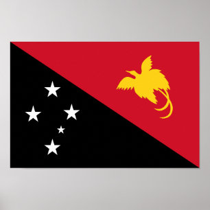 Póster Bandera de Papua Nueva Guinea