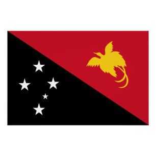 Póster Bandera de Papua Nueva Guinea