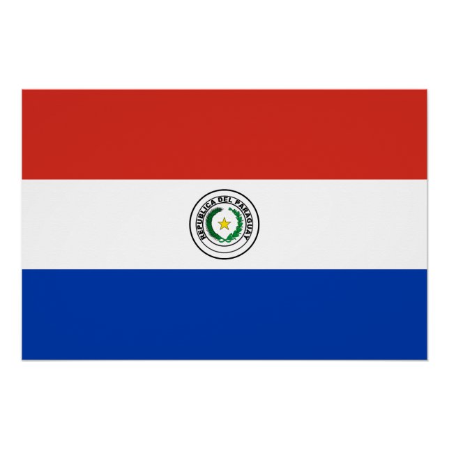 Póster Bandera de Paraguay (Anverso)