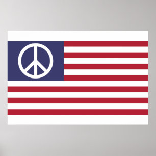 Póster Bandera de Paz de Estados Unidos