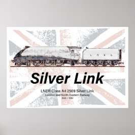 Póster bandera de perfil de la locomotora Silver Link LNE