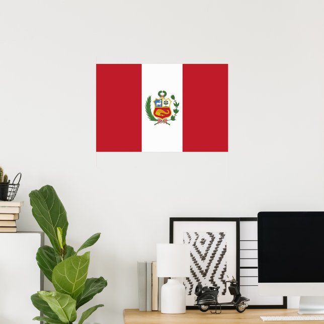 Póster Bandera de Perú (Oficina en casa)