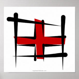 Póster Bandera de pincel de Inglaterra
