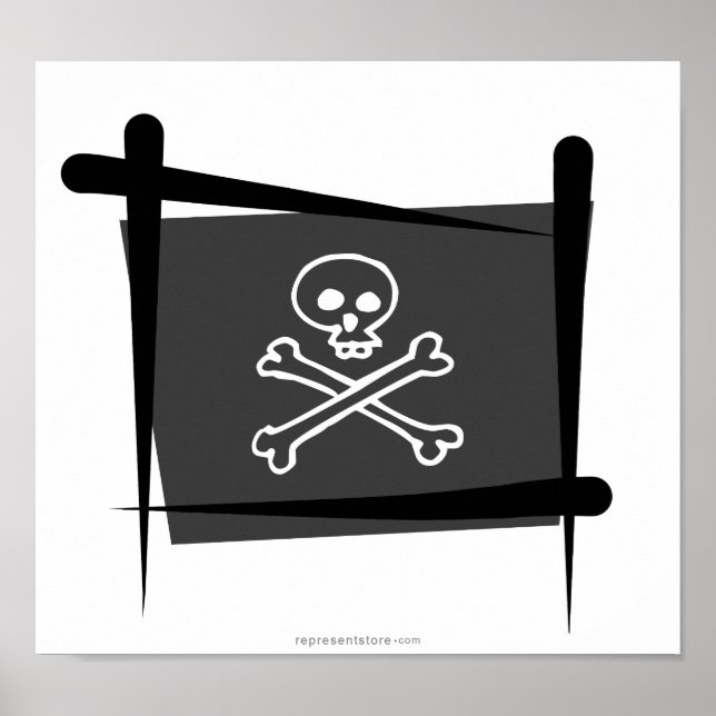 Póster Bandera de pincel pirata (Frente)