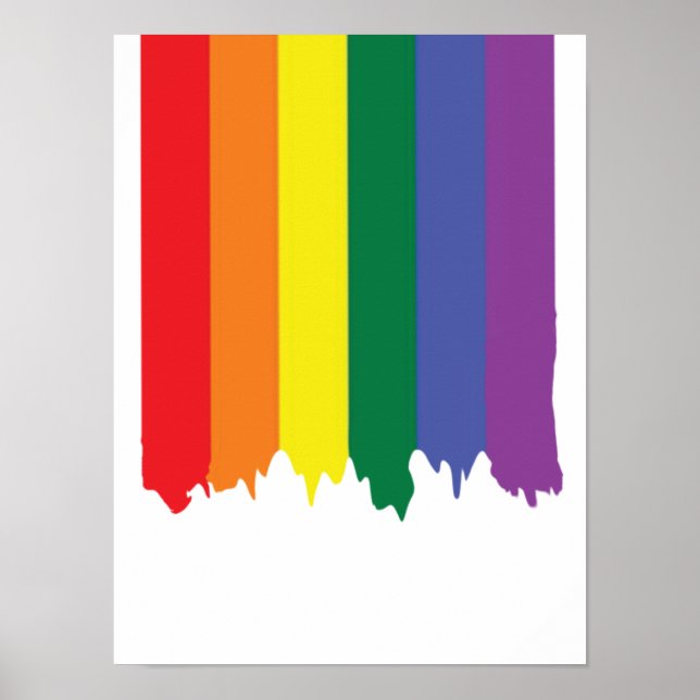 Póster Bandera de pintura arco iris del Orgullo Gay (Frente)