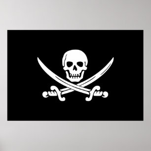 Póster Bandera de pirata alegre de Rogelio