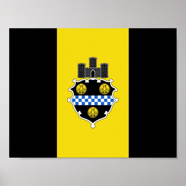 Póster Bandera de Pittsburgh, Poster de Pennsylvania (Frente)