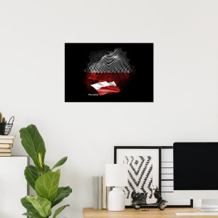 Póster bandera de Polonia