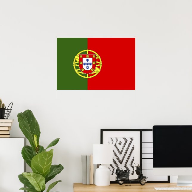 Póster Bandera de Portugal (Oficina en casa)