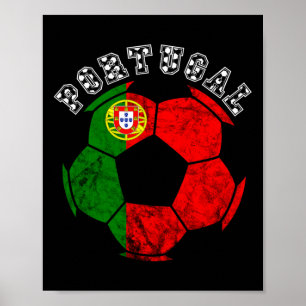Póster Bandera de Portugal Byll jugador de fútbol portugu