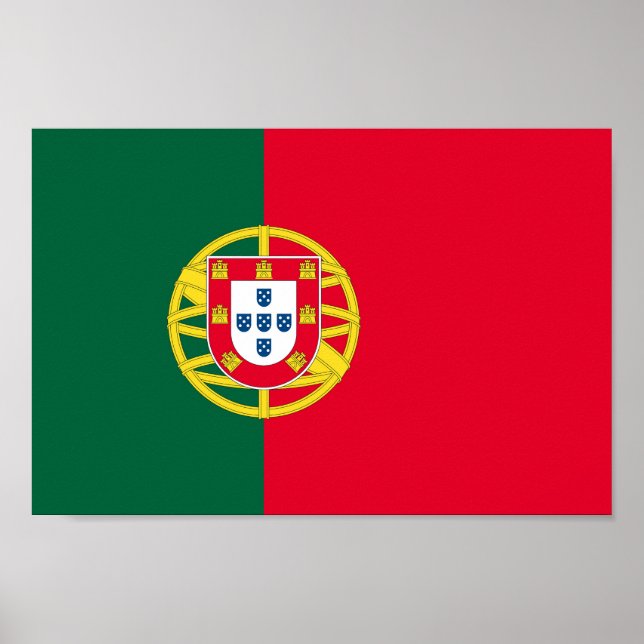 Póster Bandera de Portugal para el Día de Portugal (Frente)