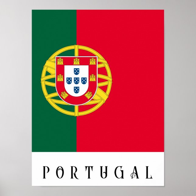 Póster Bandera de Portugal para el Día de Portugal (Frente)