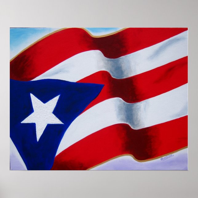 Póster Bandera de Puerto Rico (Frente)