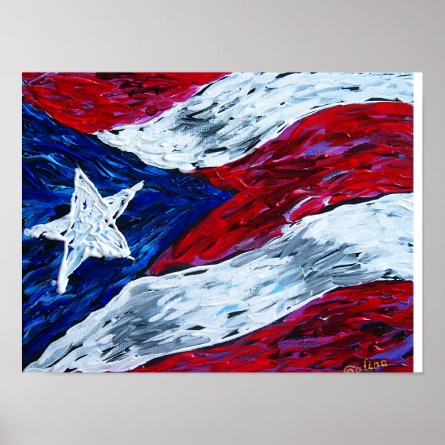Póster Bandera de Puerto Rico (Frente)