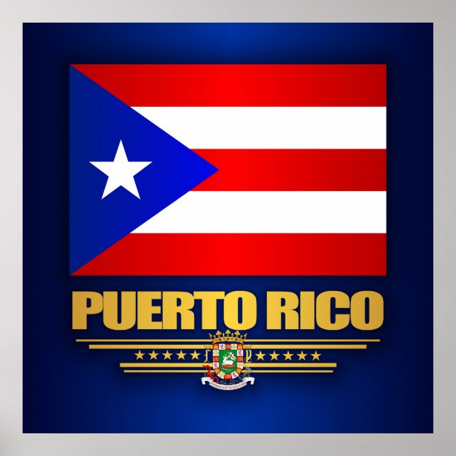 Póster Bandera de Puerto Rico (Frente)