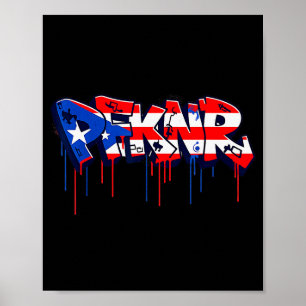 Póster Bandera de Puerto Rico Graffiti Pfknr Patrimonio C