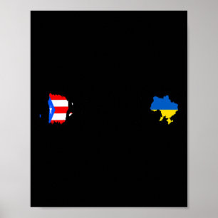 Póster Bandera de Puerto Rico ucraniana - Ucrania puertor