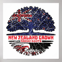 Bandera de raíces maoríes neozelandesas de árbol d