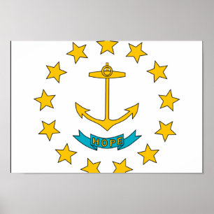 Póster Bandera de Rhode Island