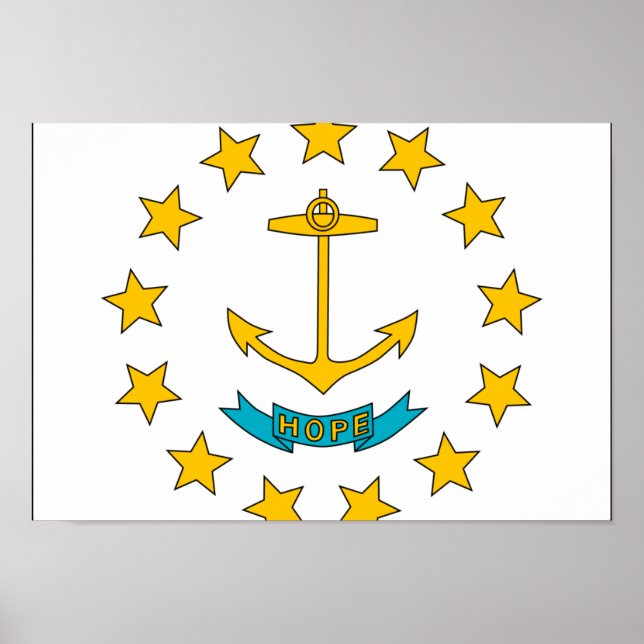 Póster Bandera de Rhode Island (Frente)