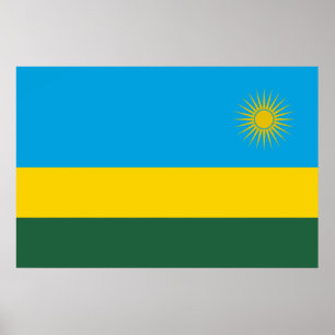 Póster Bandera de Ruanda (Ruanda) (país africano)