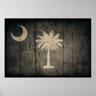Póster Bandera de Rugged Wood South Carolina