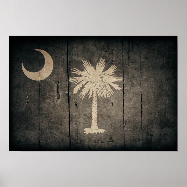Póster Bandera de Rugged Wood South Carolina (Frente)