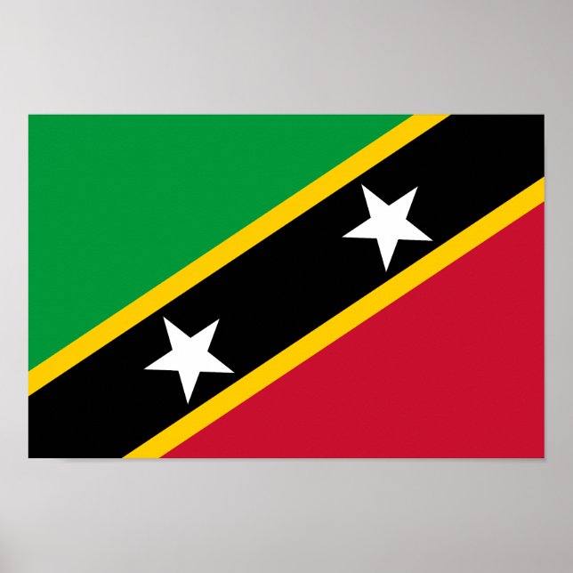 Póster Bandera de Saint Kitts y Nevis (Frente)