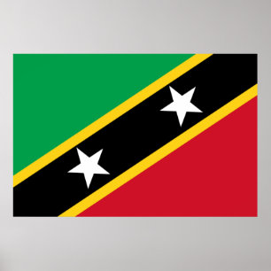 Póster Bandera de Saint Kitts y Nevis (Caribe)