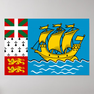 Póster Bandera de Saint Pierre y Miquelon