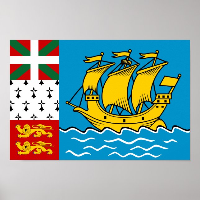 Póster Bandera de Saint Pierre y Miquelon (Frente)
