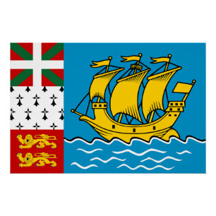 Póster Bandera de Saint Pierre y Miquelon