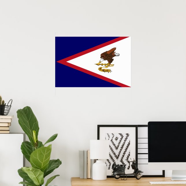 Póster Bandera de Samoa Americana (Oficina en casa)