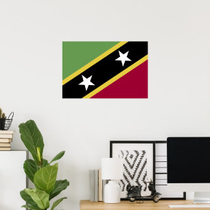 Póster bandera de San Cristóbal y Nieves