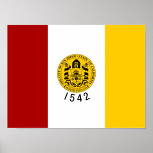 Póster Bandera de San Diego