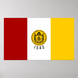 Póster Bandera de San Diego (California)