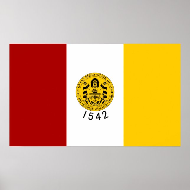 Póster Bandera de San Diego (California) (Frente)