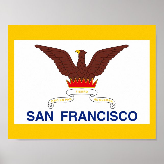 Póster Bandera de San Francisco, Poster de California (Frente)