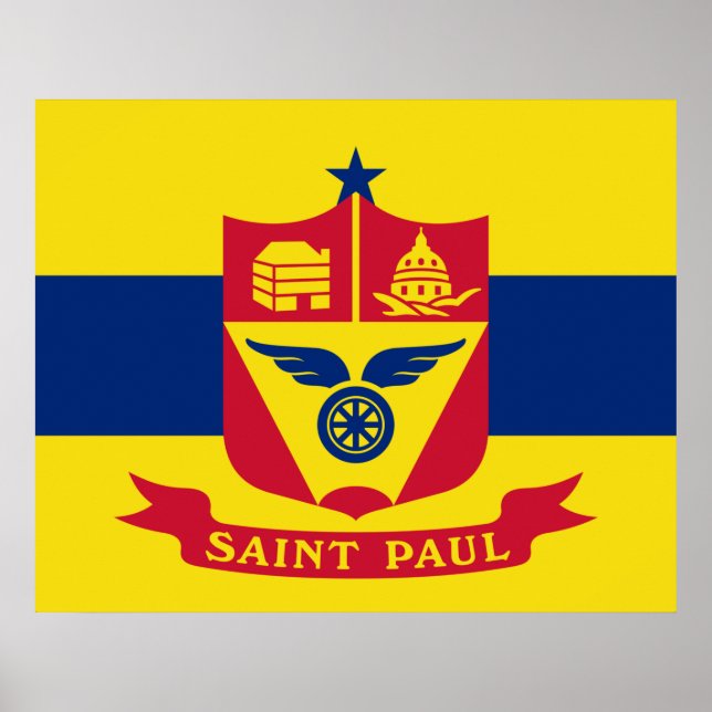 Póster Bandera de San Pablo (Minnesota) (Frente)