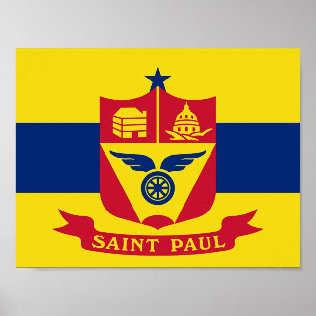 Póster Bandera de San Pablo, Minnesota (Frente)
