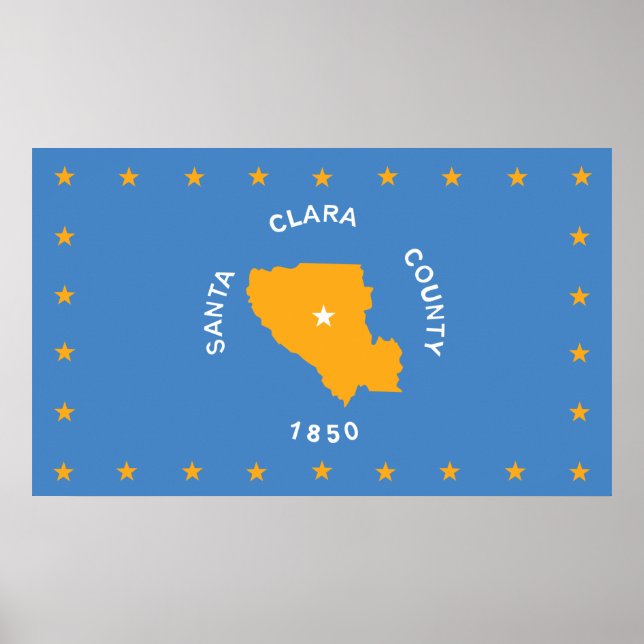 Póster Bandera de Santa Clara (condado de Estados Unidos, (Frente)