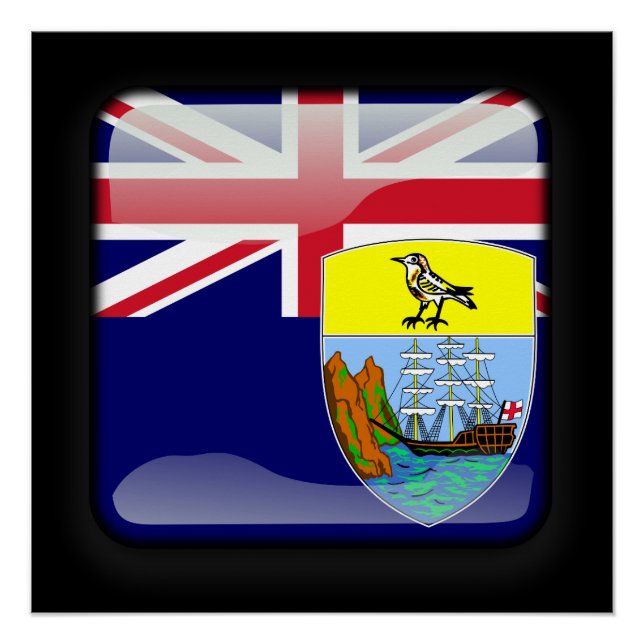 Póster Bandera de Santa Elena (Anverso)