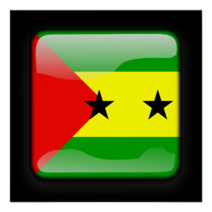 Póster Bandera de Santo Tomé y Príncipe
