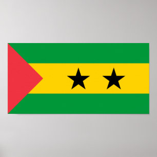 Póster Bandera de Santo Tomé y Príncipe