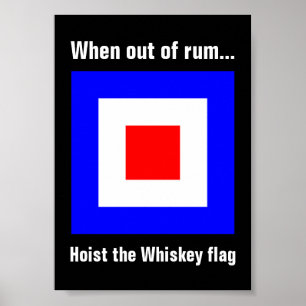 Póster Bandera de señalización divertida de Whiskey marít