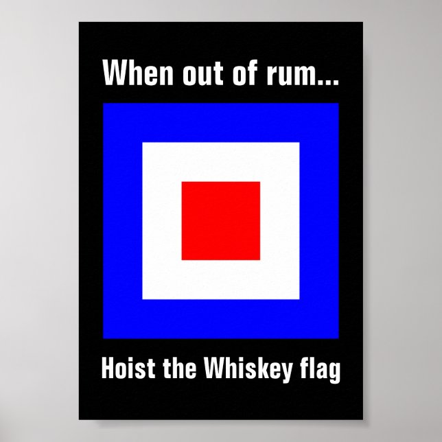 Póster Bandera de señalización divertida de Whiskey marít (Frente)