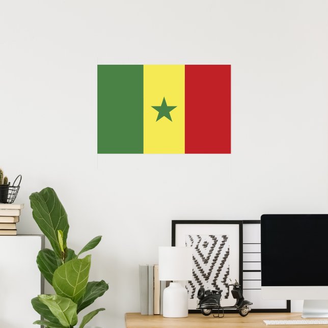 Póster Bandera de Senegal (Oficina en casa)